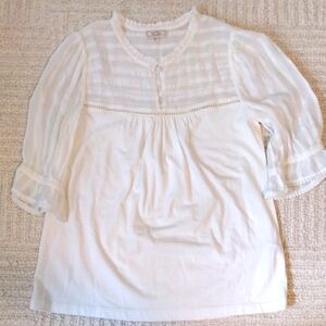 Fat Face White Ruffled Blouse
